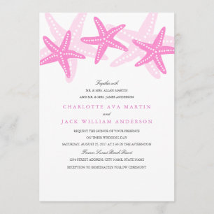 Convite para Casamento de Praia de Starfish Rosa