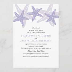 Convite para Casamento de Praia de Starfish Roxo