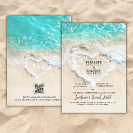 Convite para Casamento de Praia do Coração da Espu