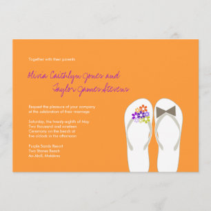 Convite para Casamento de Praia do Sr. & Sra. Purp