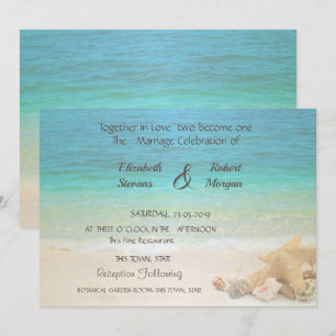Convite para Casamento de Praia em Seashells