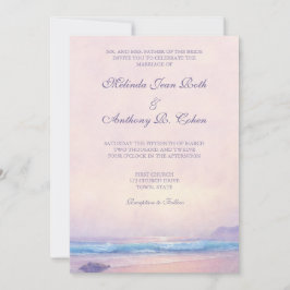Convite para Casamento de Praia no Mar de Verão 5x