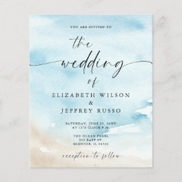 Convite para Casamento de Praia no Mar de Verão no