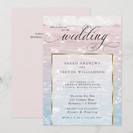 Convite para Casamento de Praia no Oceano Aparente