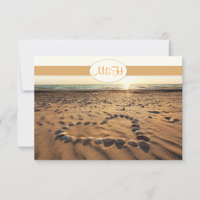 convite para casamento de praia RSVP (Frente)