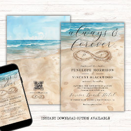 Convite para Casamento de Praia Sempre e para Semp