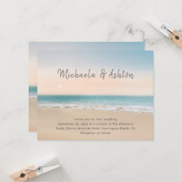 Convite para Casamento de Praia Simples Moderno
