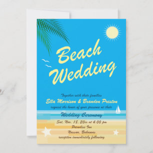 Convite para Casamento de Praia Tropical
