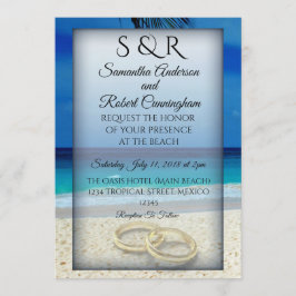 Convite para Casamento de Praia Tropical