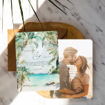 Convite para Casamento de Praia Tropical de Waterc<br><div class="desc">Não importa a que horas do ano, podemos fingir que estamos em uma ilha tropical exuberante verde tropical! Enquanto esta paleta emana uma sensação tropical, ela é bastante adaptável através de vários estilos — boêmico, rústico e moderno, por exemplo. Arranjos florais elegantes, matizes quentes e sotaques arejados são essenciais para...</div>