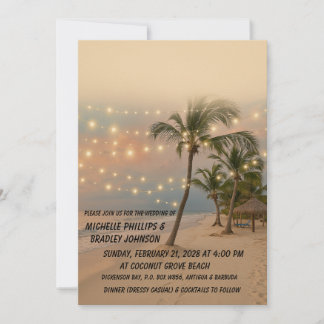 Convite para Casamento de Praia Tropical | Elegant