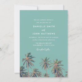 Convite para Casamento de Praias na Costa Rica Pal