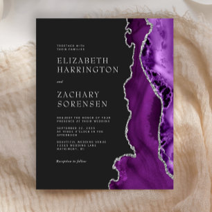 Convite para Casamento de Prata de Prata de Agato 