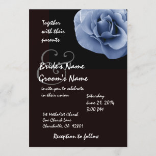 Convite para Casamento de Preto e Branco com Rosa