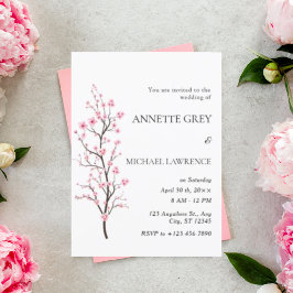 Convite para Casamento de primavera Cherry Blossom