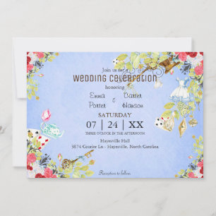 Convite para Casamento de primavera da Wonderland 