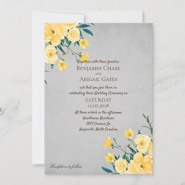 Convite para Casamento de primavera de Buquê Amare (Frente)