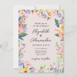 Convite para Casamento de primavera de Flores Selv
