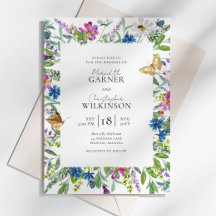Convite para Casamento de primavera Wildflower