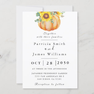 Convite Para Casamento De Pumpkin Girassol