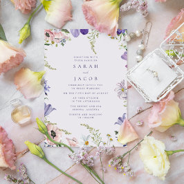 Convite para Casamento de Púrpura de Jardim de Flo