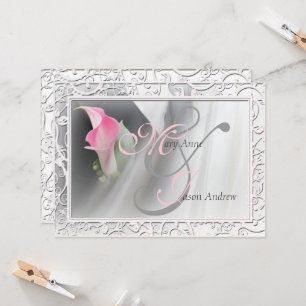 Convite para Casamento de Quadro de Lily Flourish 