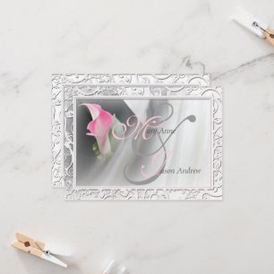 Convite para Casamento de Quadro de Lily Flourish 