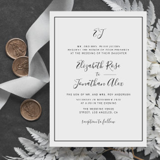 convite para casamento de quadro de tipografia sim