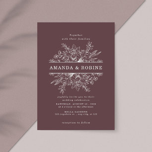 Convite para Casamento de Quadro Floral Moderno