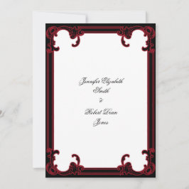 Convite para Casamento de Quadro Gótico Vermelho E