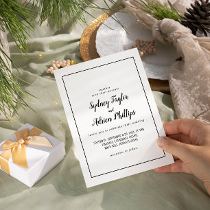 Convite para Casamento de Quadros Casuais Minimali