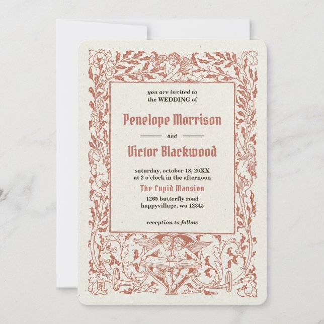 Convite para Casamento de Quadros de Ângulos de Vi (Frente)