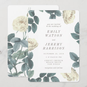 Convite Para Casamento De Quadros De Flor Branco V