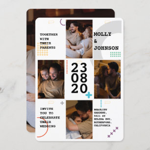 Convite para Casamento de Quatro Fotos