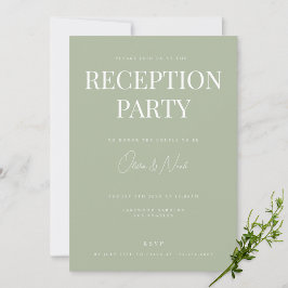 Convite para Casamento de Recepção Verde Elegante