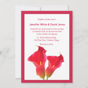 Convite para Casamento de Red Calla Lily
