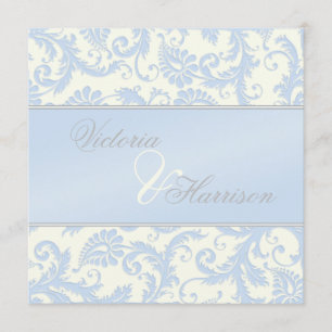 Convite para Casamento de Regal Blue e Ivory Damas