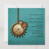 Convite para Casamento de Relógio Vintage, Turques