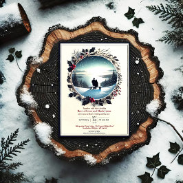 Convite para Casamento de Romance no Inverno Elega