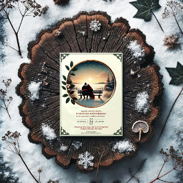 Convite para Casamento de Romance no Inverno Elega