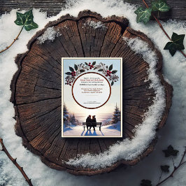 Convite para Casamento de Romance no Inverno Elega