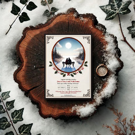 Convite para Casamento de Romance no Inverno Elega