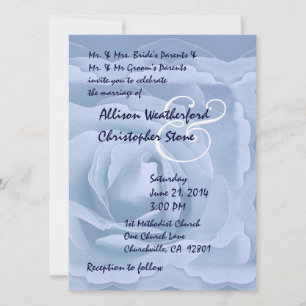 Convite para Casamento de Rosa Azul em Pó Elegant