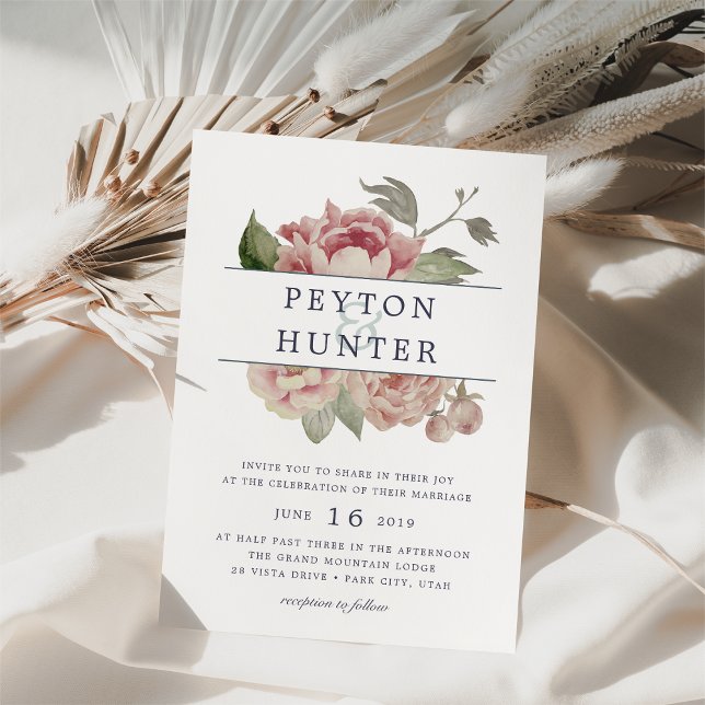 Convite para casamento de Rosa Blush (Criador carregado)