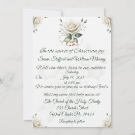 Convite para Casamento de Rosa Branca e Cruz Crist