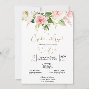 Convite para casamento de Rosa Branca e Rosa Rosa 