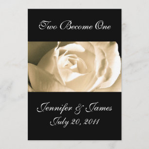 Convite para Casamento de Rosa Branca Elegante