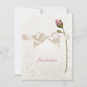 Convite para Casamento de Rosa de Coração Flouri