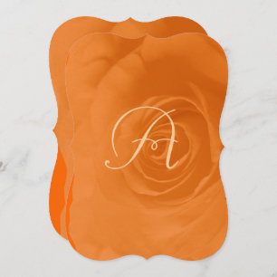 Convite para Casamento de Rosa de Coral Laranja El