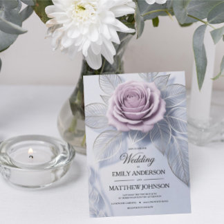 Convite para Casamento de Rosa de Lavanda de Elega